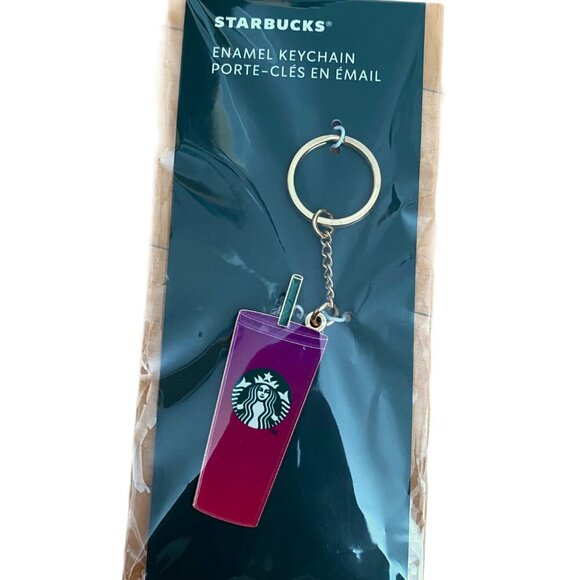Starbucks Summer 2024 Europe exclusive cold drink enamel key chain NWT - Picture 4 of 10